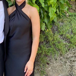 Black Jasmine Halter Maxi Dress